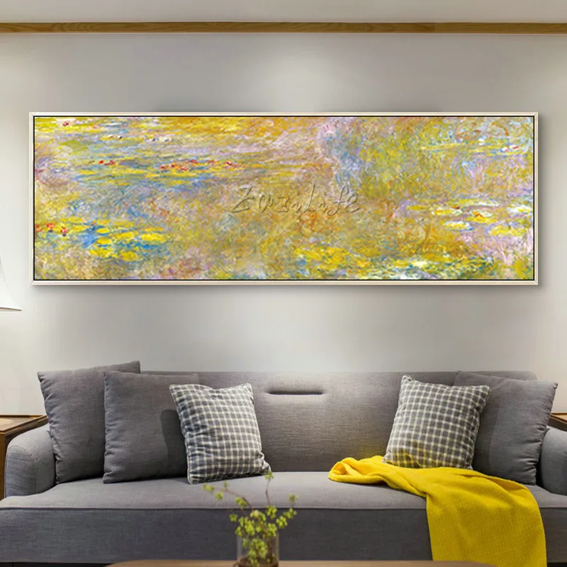 

Canvas oil Painting Claude monet painting Water Lily landscape wall Art pictures for living room Home decor caudros decoracion2