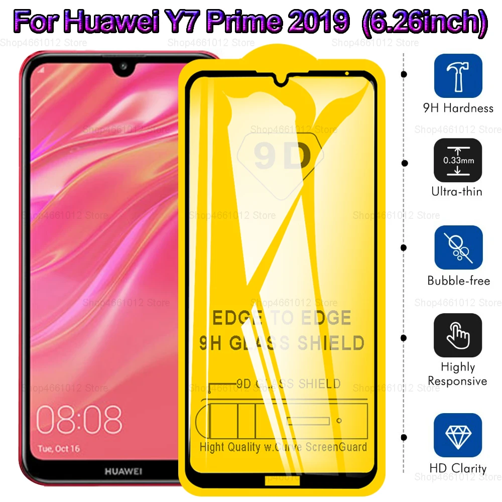 Защитное стекло для Huawei Y7 Pro 2019 защитное закаленное экрана на huawey y7 prime полное