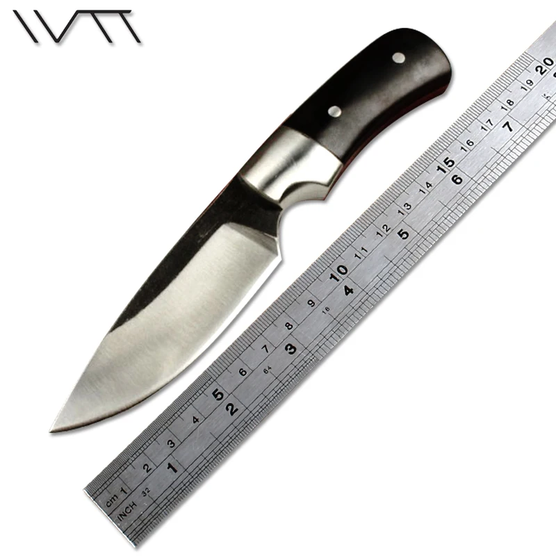 WTT Small Straight Hunter Knife High Carbon Steel Blade Tactical Survival Fixed Pocket Camping EDC Tools With Ebony Handle | Инструменты