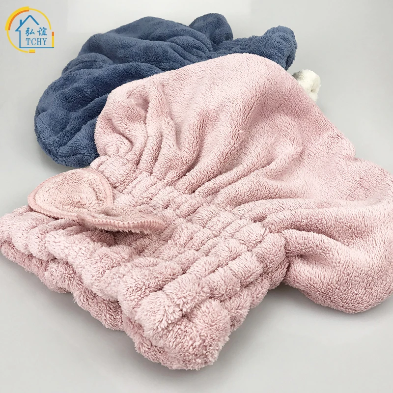 

TCHY Microfiber Women's Shower Bath Hair Cap Female Wrapped Towels Quick Dry Hair Hat For the Bathroom Hairdressing Supplies