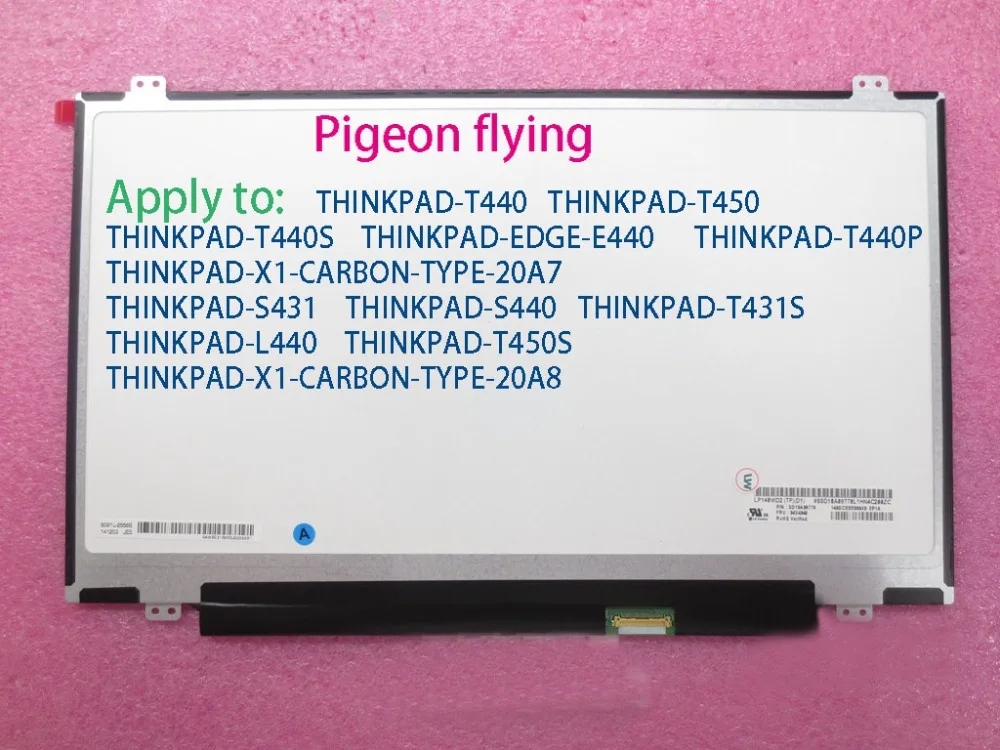 ThinkpadT440 T450S S3-S431 S440 X1 Carbon1600 * 900 EDP 30pin  N140FGE-EA2 B140RTN03.0 LP140WD2 TPB1 LTN140KT13