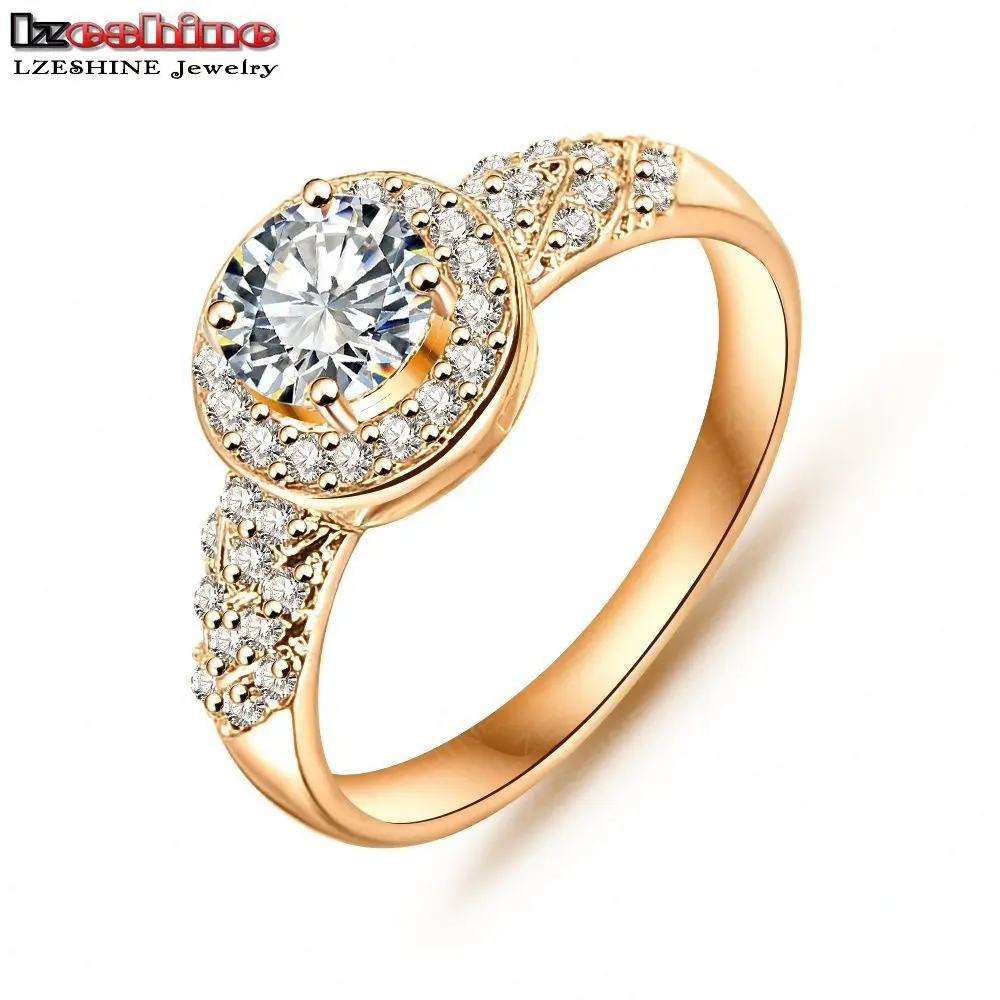 LZESHINE 2018 Hot Sale Rings Christmas Gift Gold / Silver Color Clear AAA Zircon Fancy Women Jewelry CRI0006 | Украшения и