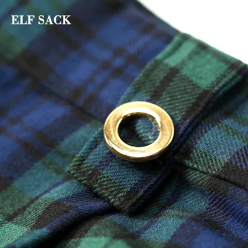 ELFSACK/осенние новые женские штаны Повседневные вязаные Широкие хлопковые