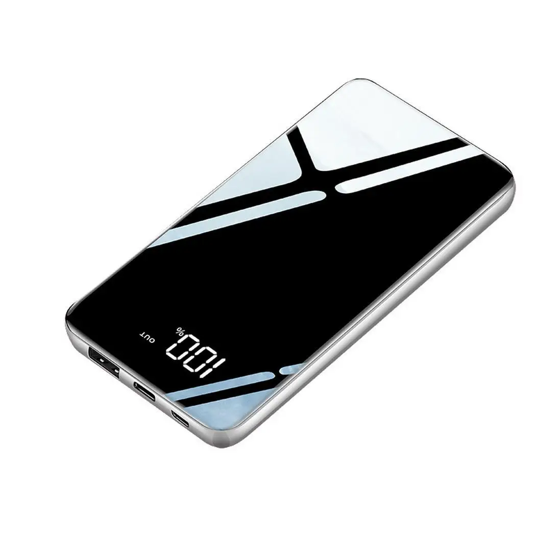 10000 мАч портативный внешний аккумулятор с двойным USB ЖК-дисплеем Мобильный