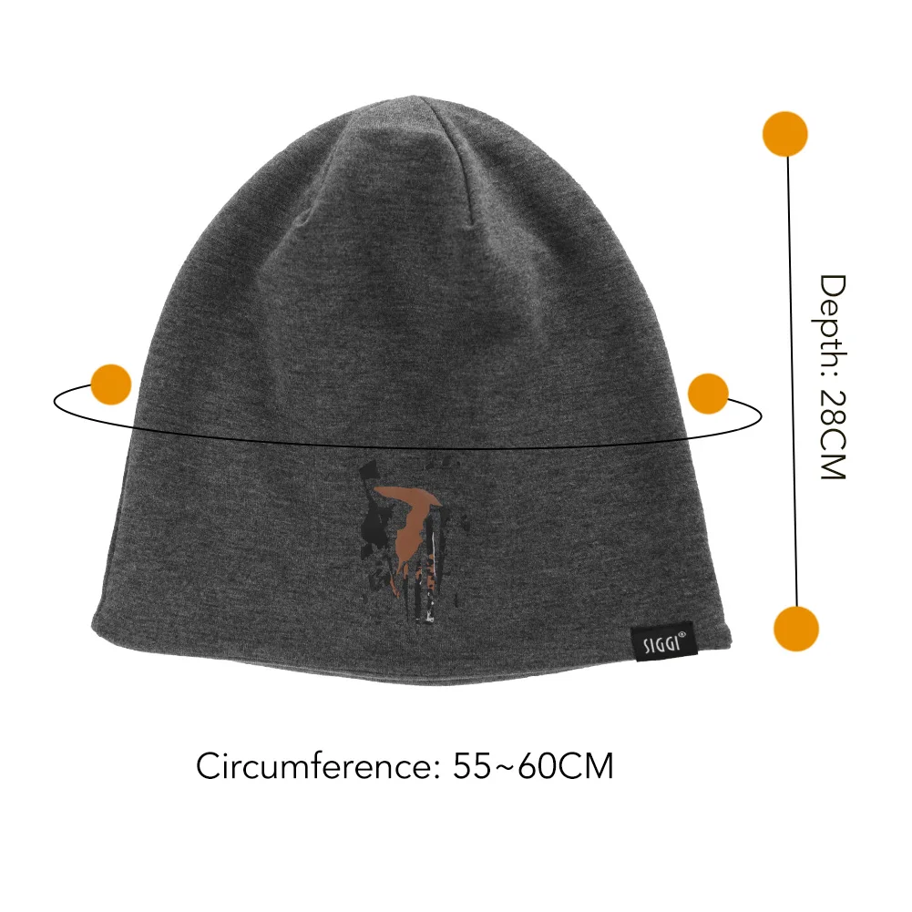 FANCET Зимняя Теплая мужская шапка бини Skullies хлопок стильный принт стрейч ткань