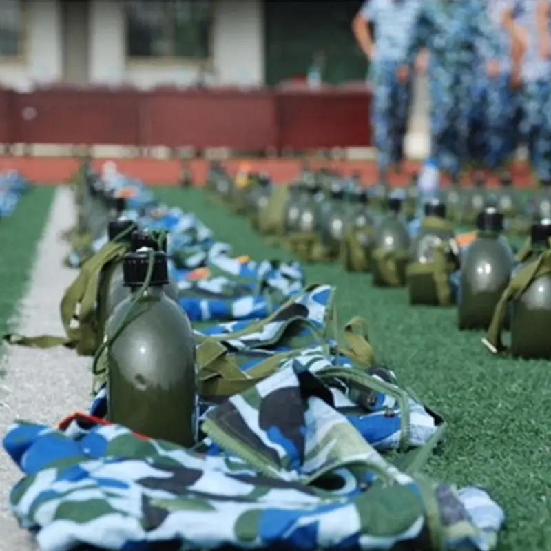 1.5L армейский зеленый Спорт на открытом воздухе Военная дорожная туристическая бутылка для воды алюминиевая портативная чашка тактическая с регулируемым плечевым ремнем