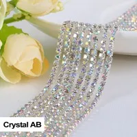 Стразы цепи кристально чистый SS6/SS8/SS10/SS12 Золотой Коготь 3 ярдов/партия fou одежды