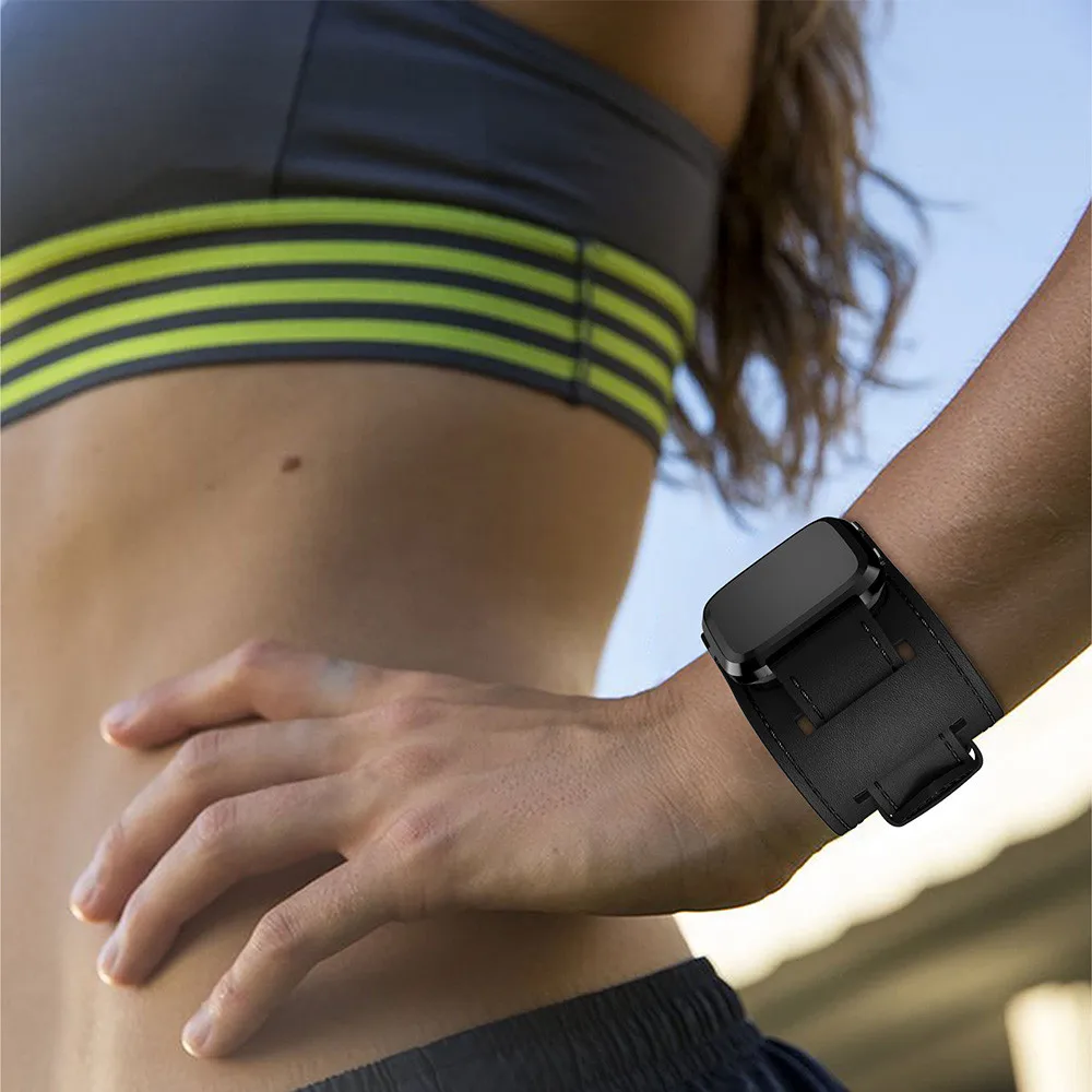 2 в 1 браслет из натуральной кожи ремешок для часов Fitbit Versa/Versa Lite сменный кожаный браслет, ремешок для часов браслет