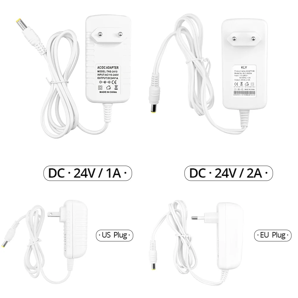 DC 12V 24V 1A 2A 3A адаптер питания белую крышку 12В трансформатор для Светодиодный строка светодиодный полосы светильник бар светильник светодиодный драйвер ЕС и США