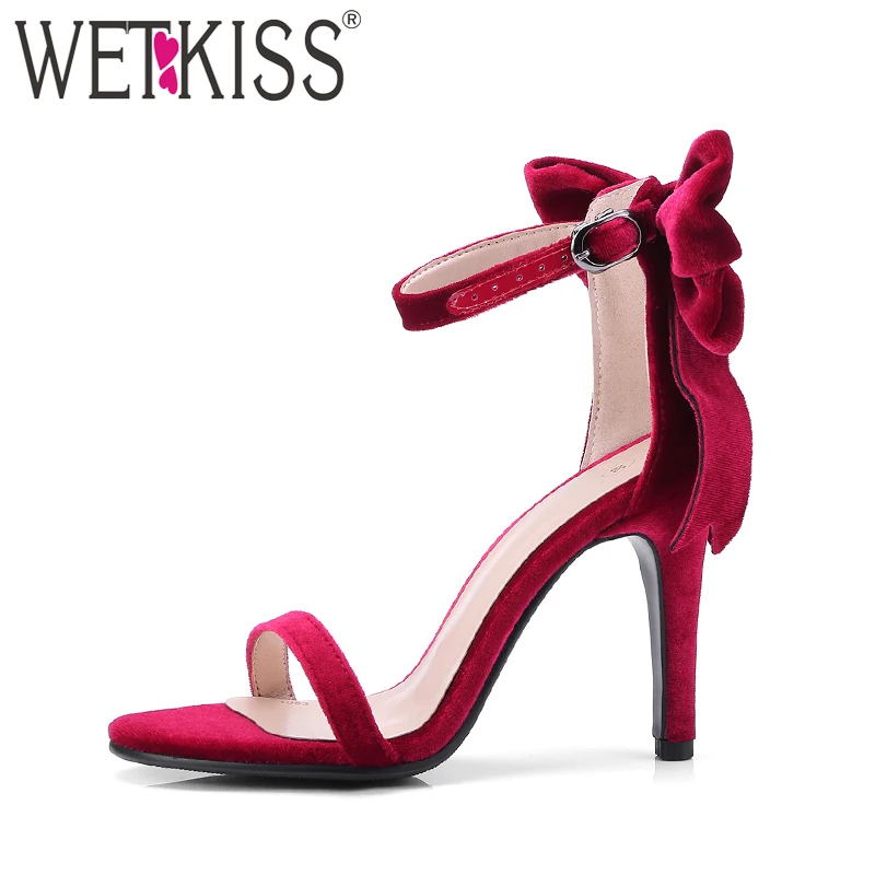 Женские босоножки на высоком каблуке с бантом и открытым носком|heels sandals women|high heels