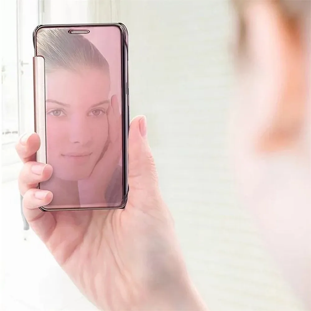 Ясно Зеркало Смарт Флип Стенд чехол для телефона samsung Galaxy S9 плюс Clear View Роскошные