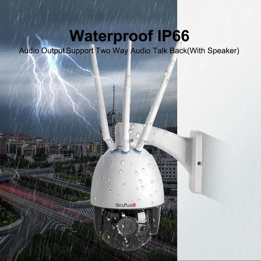 Наружная купольная IP-камера видеонаблюдения с SIM-картой 4G PTZ HD1080P 5-кратный зум