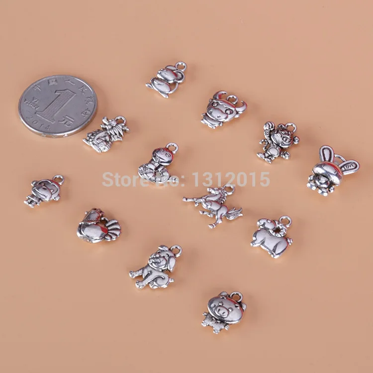 Тибетское античное серебро подвеска в виде китайского знака зодиака талисманы