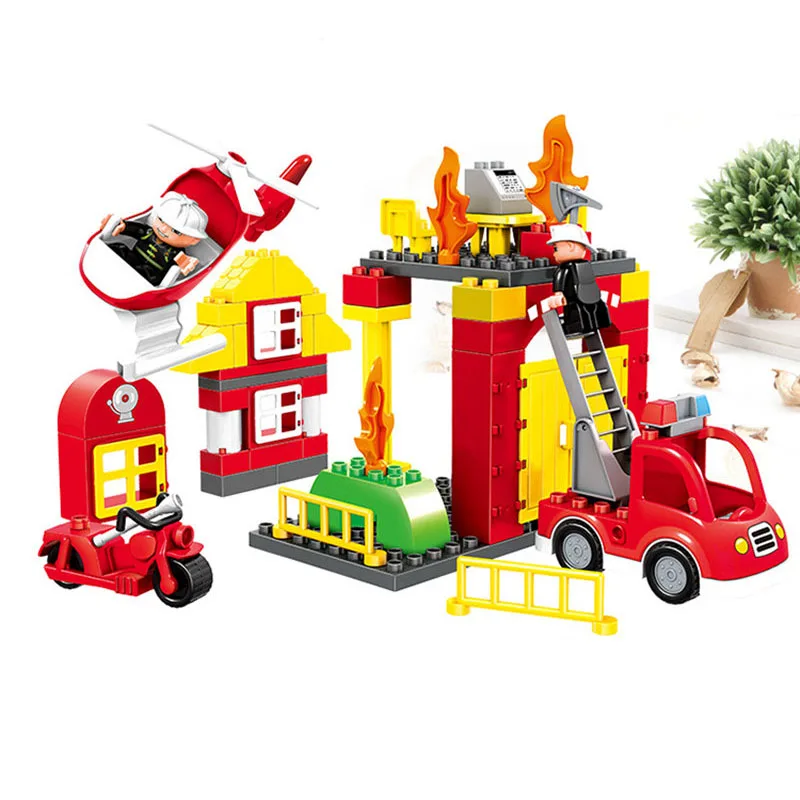 Пожарная станция совместимая с Duplo большие размеры|Блочные конструкторы| |