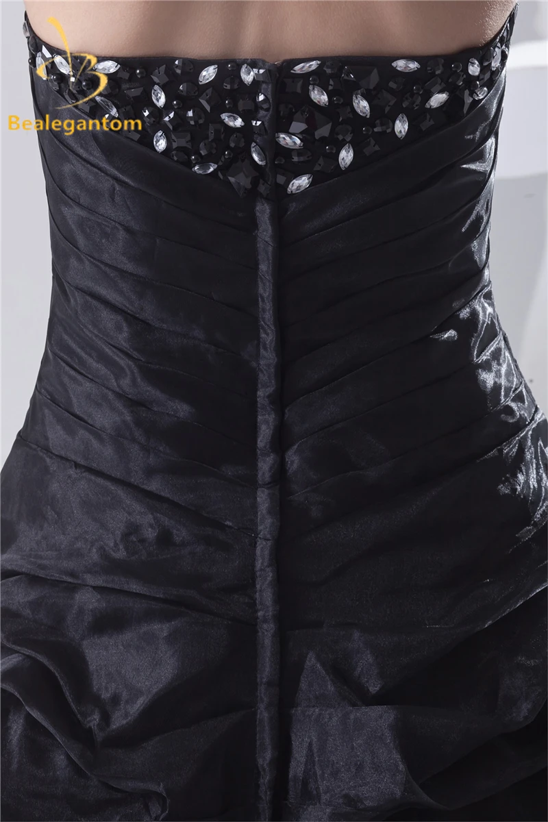 

Bealegantom Sexy Fashion Black Crystal A-Line Prom Dresses 2019 With Pleat Plus Size Evening Party Gowns Vestido Longo BP19