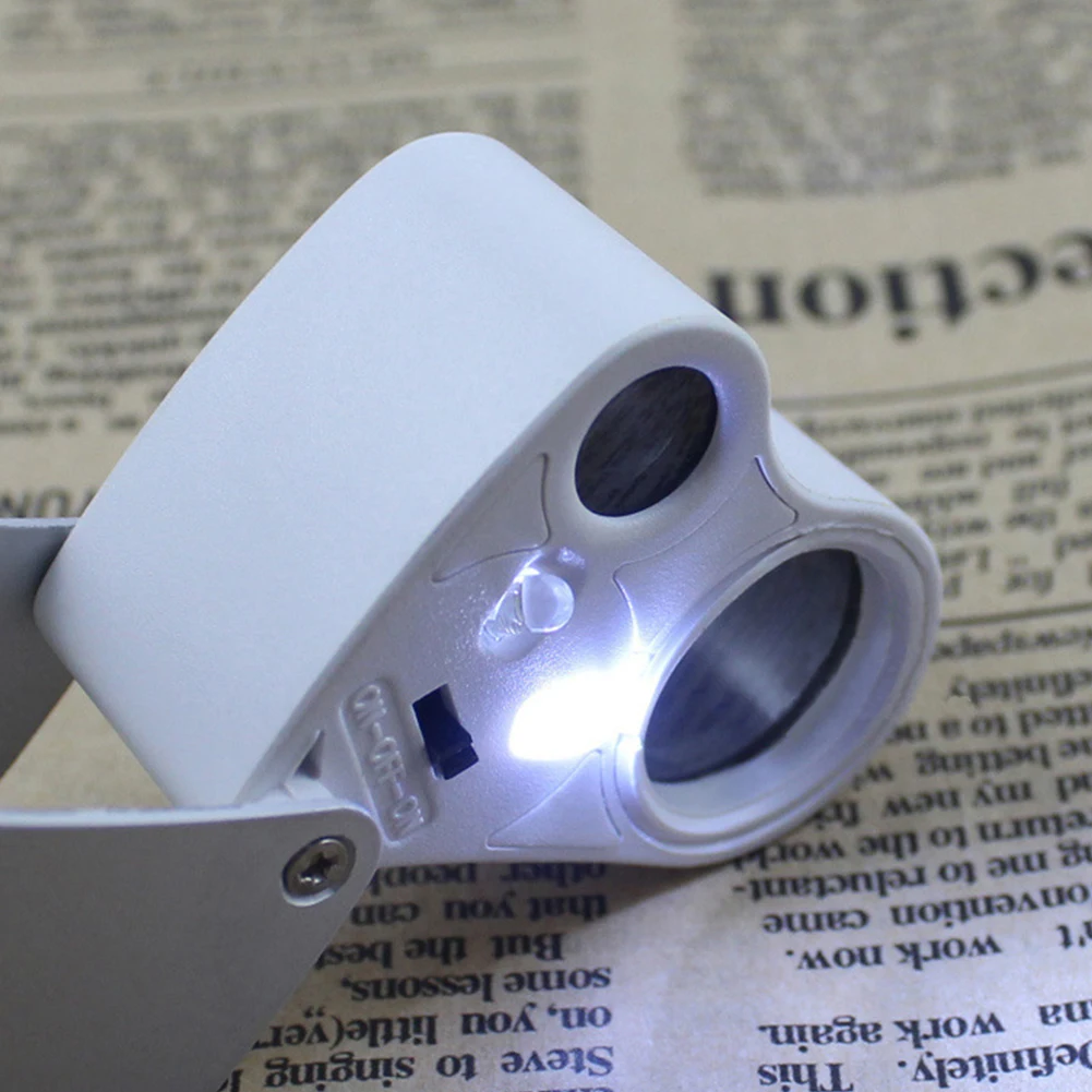 Professional 30x 60x Dual Lens Jewelers Eye Loupe Illuminated LED Metal Body Glass Magnifier | Инструменты