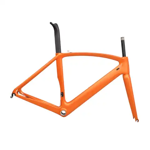 DENGFU Оранжевый Цвет 700C Aero карбоновая рама для дорожного велосипеда, матовая пользовательская велосипедная рама Di2