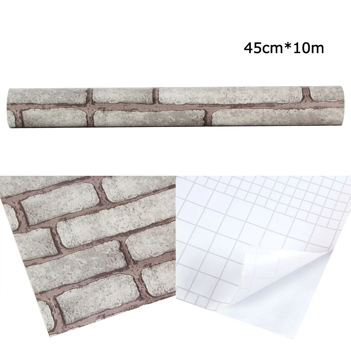 Высокое качество ПВХ красный синий белый промышленный кирпич обои рулон камень