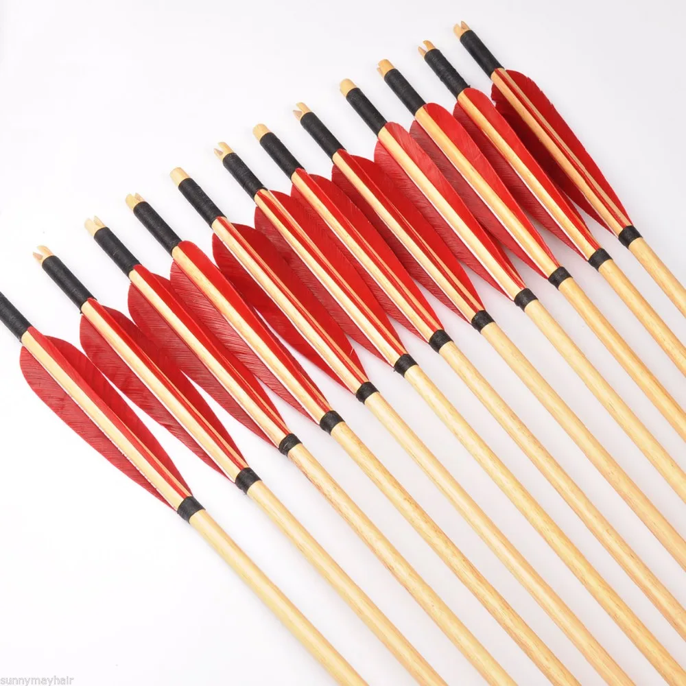 Стрелы из кедровой Сосны ручной работы деревянные 31 дюйм с индейками диаметр 8 5