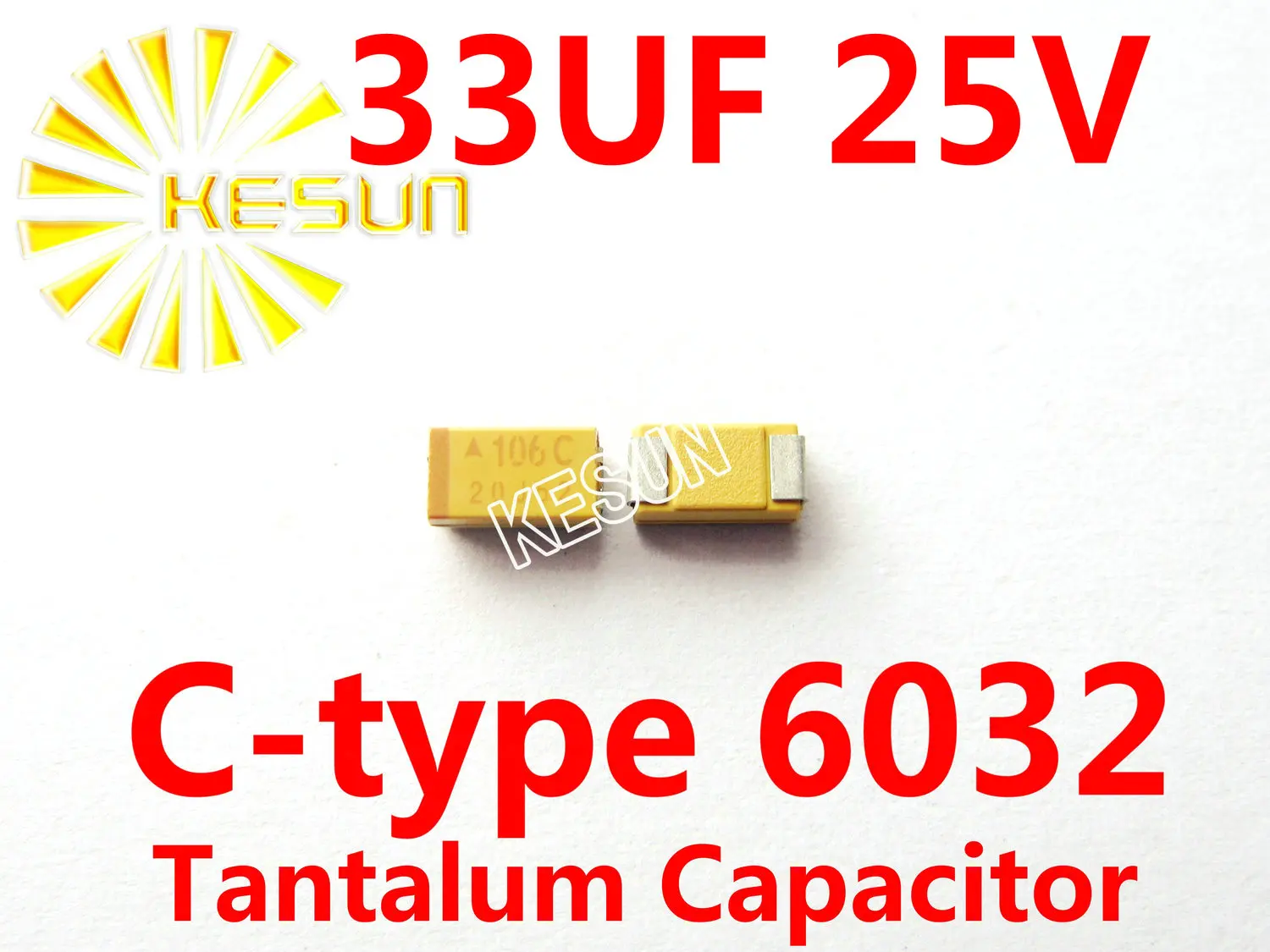 

Конденсатор танталового конденсатора 33 мкФ 25V C type 2312 6032 336E SMD TAJC336K025RNJ x500PCS