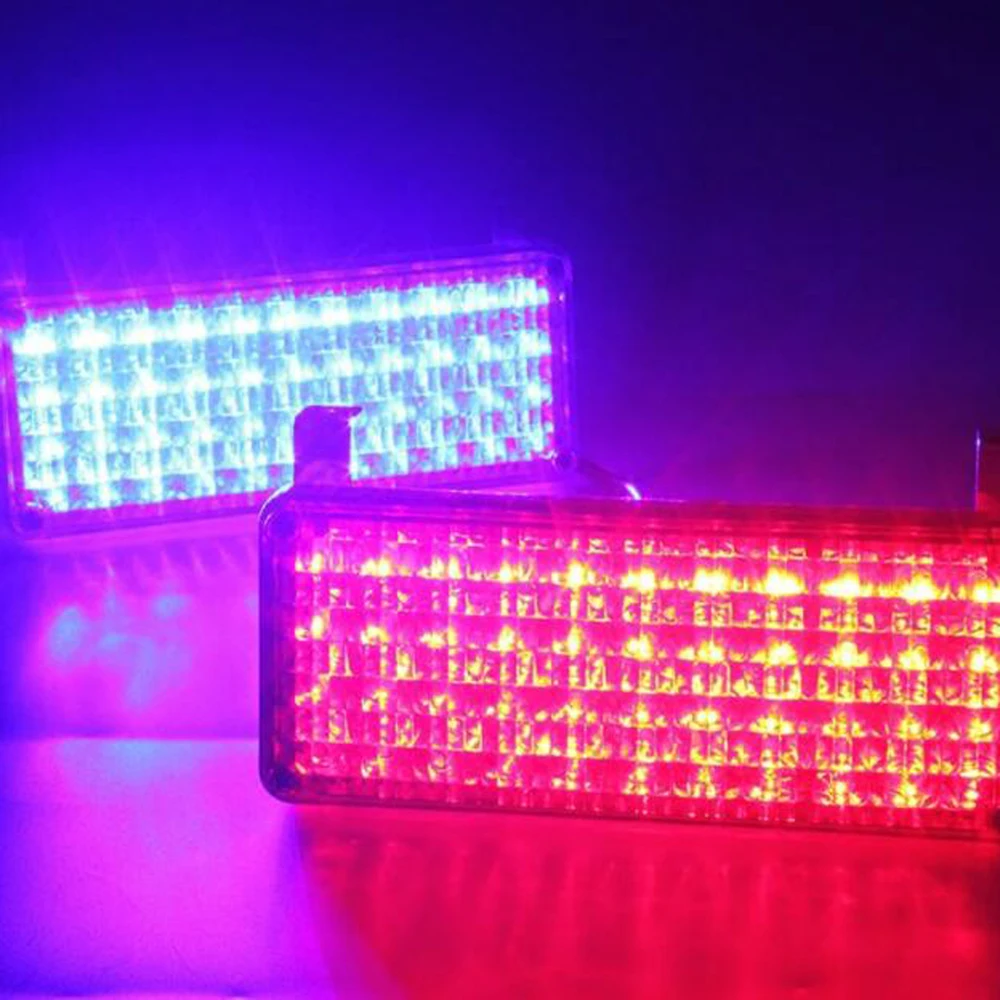 

2X LED police lights Strobe Security security Guard Post Warning light small rectangular car in the network Motorcycle DC 12V