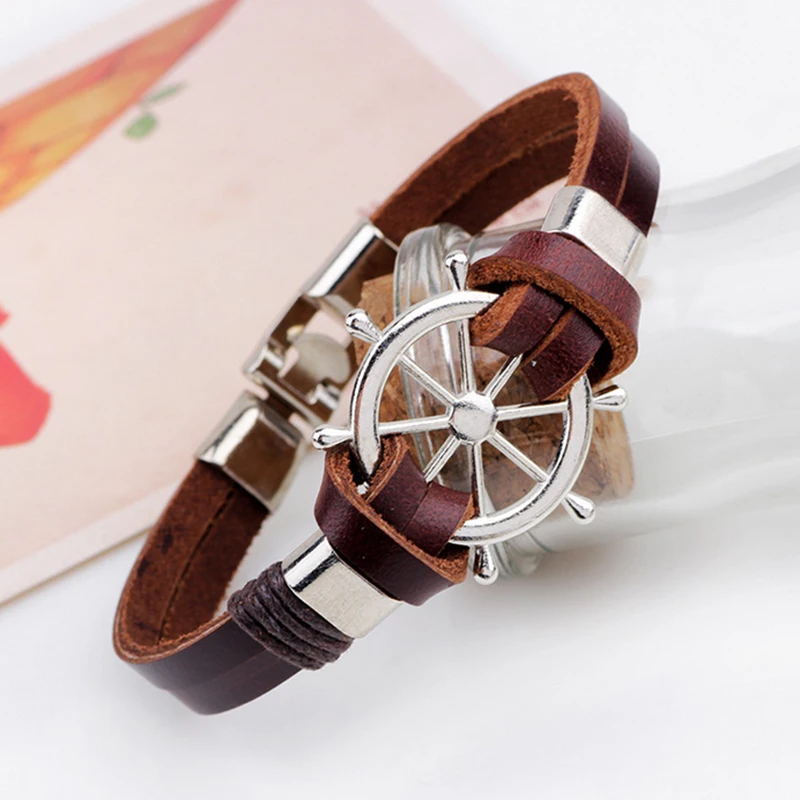 Модные мужские украшения pulsera браслет из натуральной коровьей кожи нержавеющей