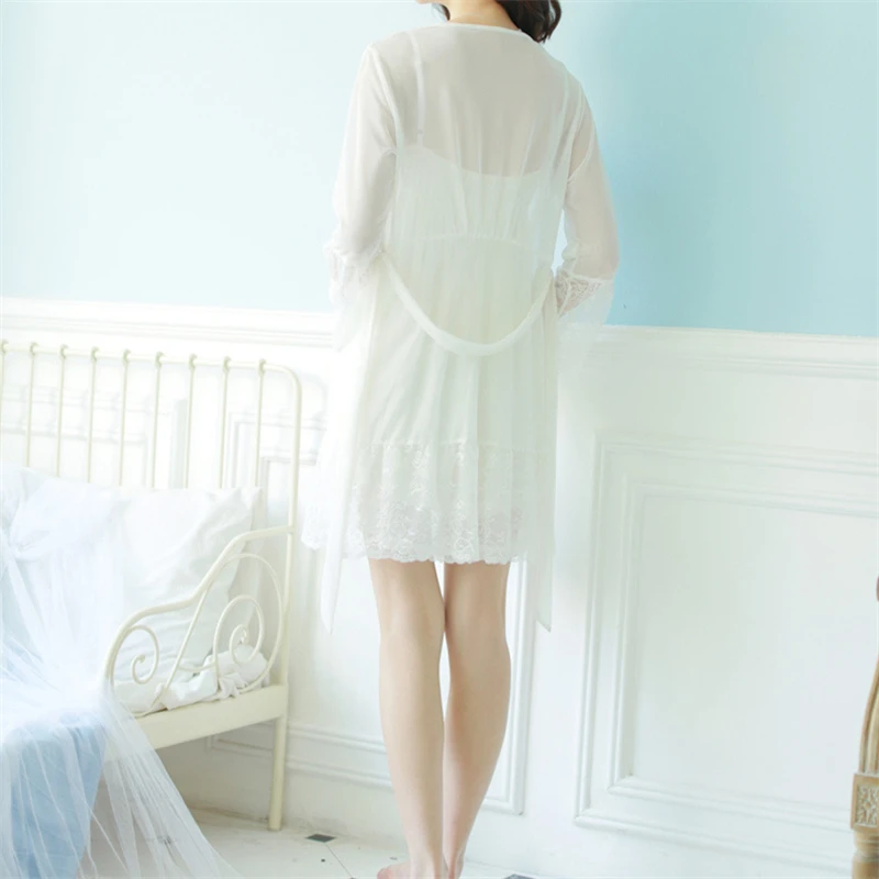 Новое поступление сексуальная ночная рубашка халат набор наборы кружевная