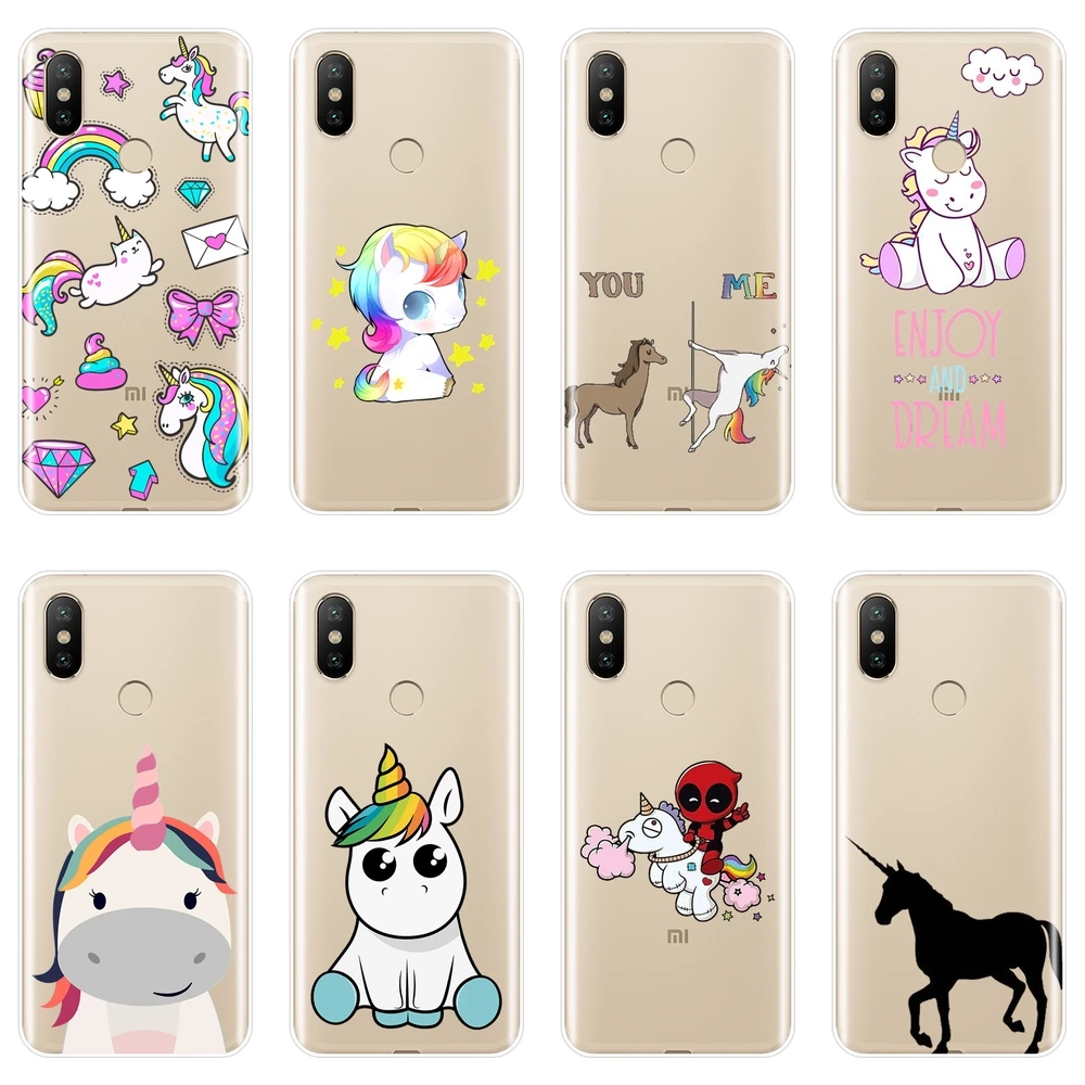 Милый силиконовый чехол для телефона Kawaii Girl с единорогом Xiaomi Mi 5 5C телефон 5X 6 6X Plus