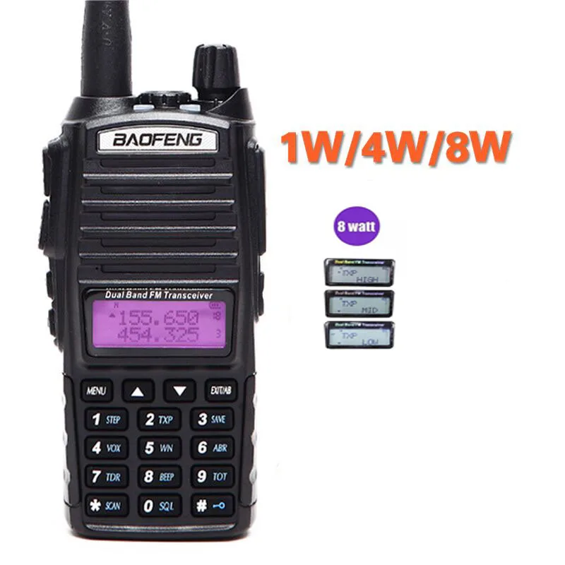 Baofeng UV 82 8 Вт рация Двухдиапазонная VHF UHF двухстороннее радио Tri power CB портативный UV82