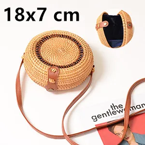 Hollow Circle 18x7cm Пляжные сумки из ротанга, новинка, летние соломенные сумки, сумочки ручной работы, женские сумки через плечо, тканые сумки в стиле бохо - Цвет: Hollow Circle 18x7cm