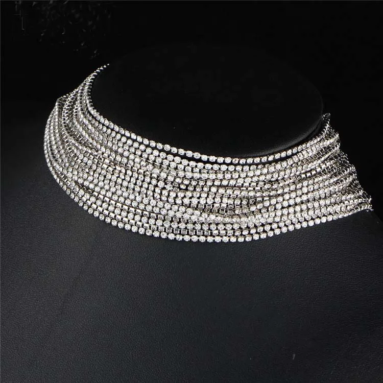 Imixlot многослойное колье со стразами ожерелье для женщин Новинка Bijoux Maxi эффектное ожерелье s Collier модные украшения