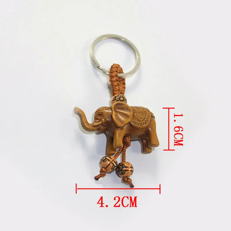 Lucky Elephant Carving Wooden Pendant Keychain Key Chain Ring Evil Defends Gift | Украшения и аксессуары