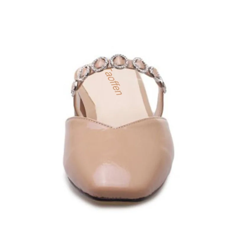 TAOFFEN Women High Heel Sandals Real Leather Tound Toe Metal Buckle Woman Elegant Fashion Shoes Daily Footwear Size 34-40 | Обувь