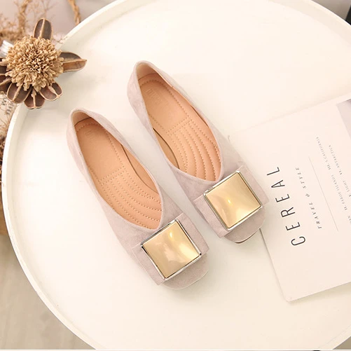 apricot 2 SUOJIALUN/Большие размеры 35-43; женская обувь на плоской подошве; женская офисная обувь нового цвета с круглым носком; Лоферы без застежки; очень мягкие женские балетки на плоской подошве - Цвет: apricot 2