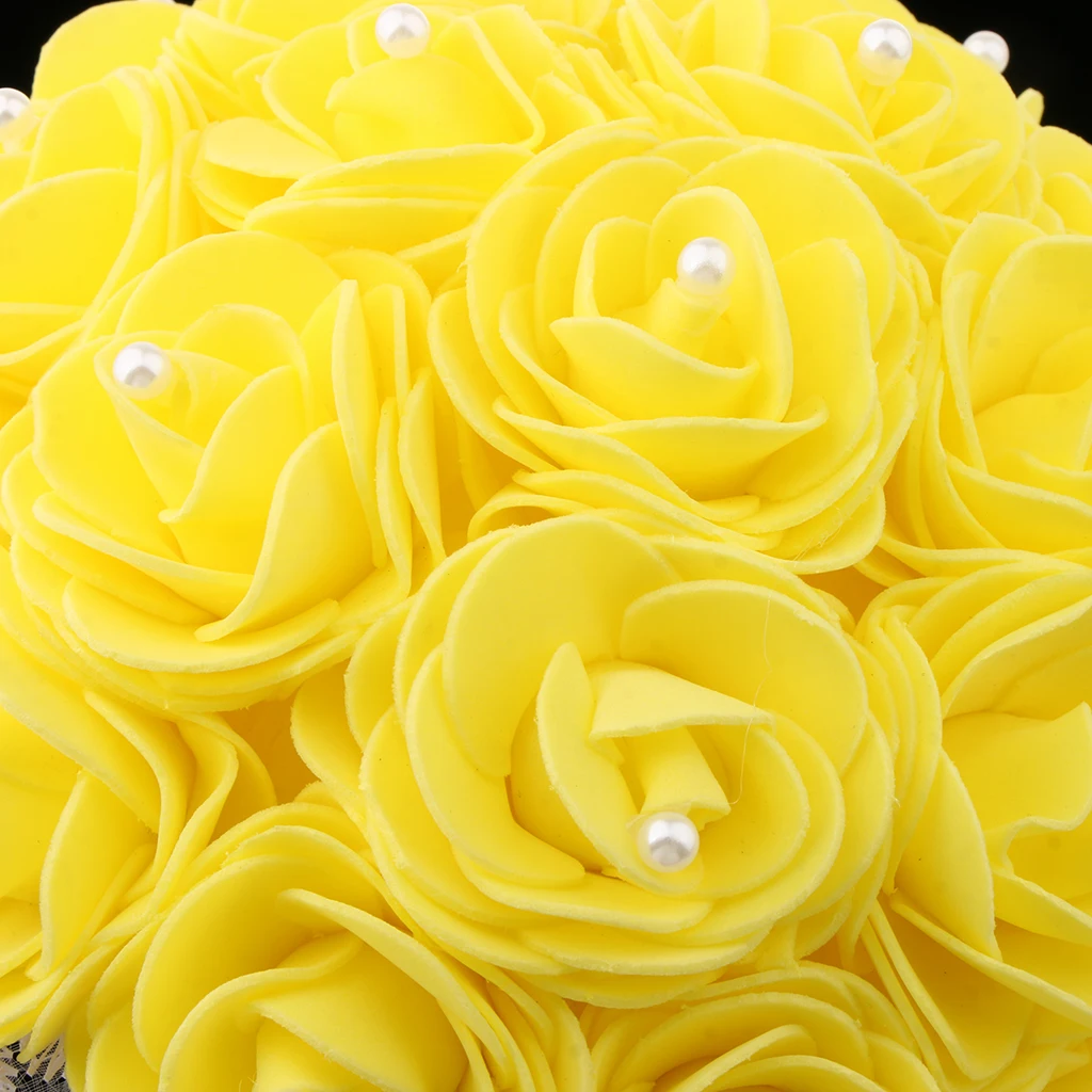 Свадебный букет невесты из искусственной пены связанный цветок желтый синий