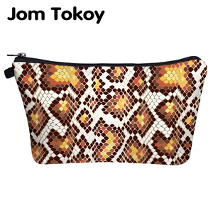 Jom Tokoy Персонализированная сумка для макияжа с принтом змеиная косметичка Органайзер Сумка женская косметичка