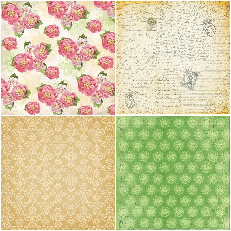 DIY Scrapbooking Kit 6inches Designer Spring Soft Green Patterned Paper Collection 24 Sheet Pads Background Papers Card Craft | Дом и сад
