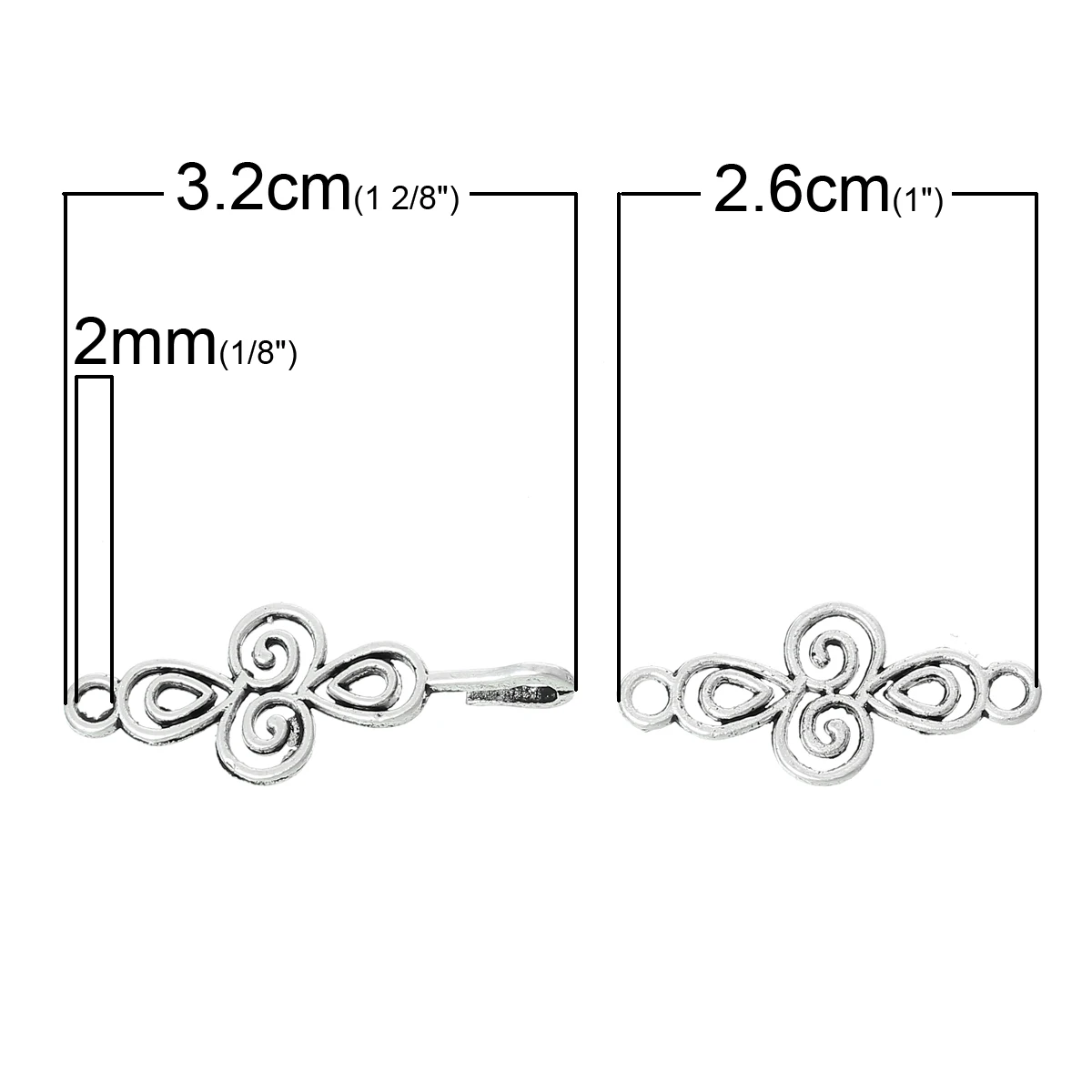 DoreenBeads Zinc metal alloy Toggle Clasps Teardrop Silver Color 3.2cm x1.2cm(1 2/8&quot x 4/8&quot) 2.6cm x1.2cm(1&quot 6 Sets | Украшения