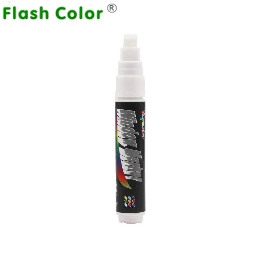 Flashcolor белый красный желтый хайлайтер 8 мм плоский перо флуоресцентный Жидкий Мел оконный маркер ручка