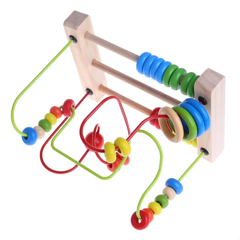 

Multi-function Wooden Educational Toy Counting Circles Bead Abacus Wire Maze Roller Coaster for Kids Chilrden Learning Education