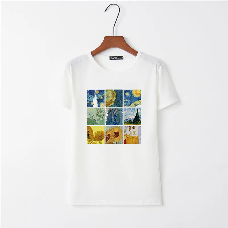 Houmk High Quality T shirt Woman Spring Summer Fashion Print Short Sleeve Round Neck Women Tops Casual Loose T-shirt Femme | Женская