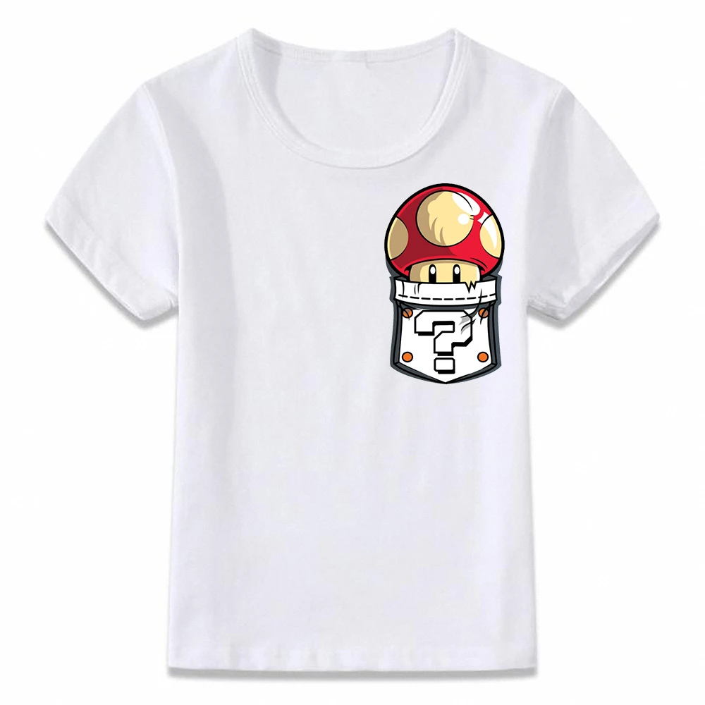 Детская одежда футболка для мальчиков и девочек с изображением Марио гриба