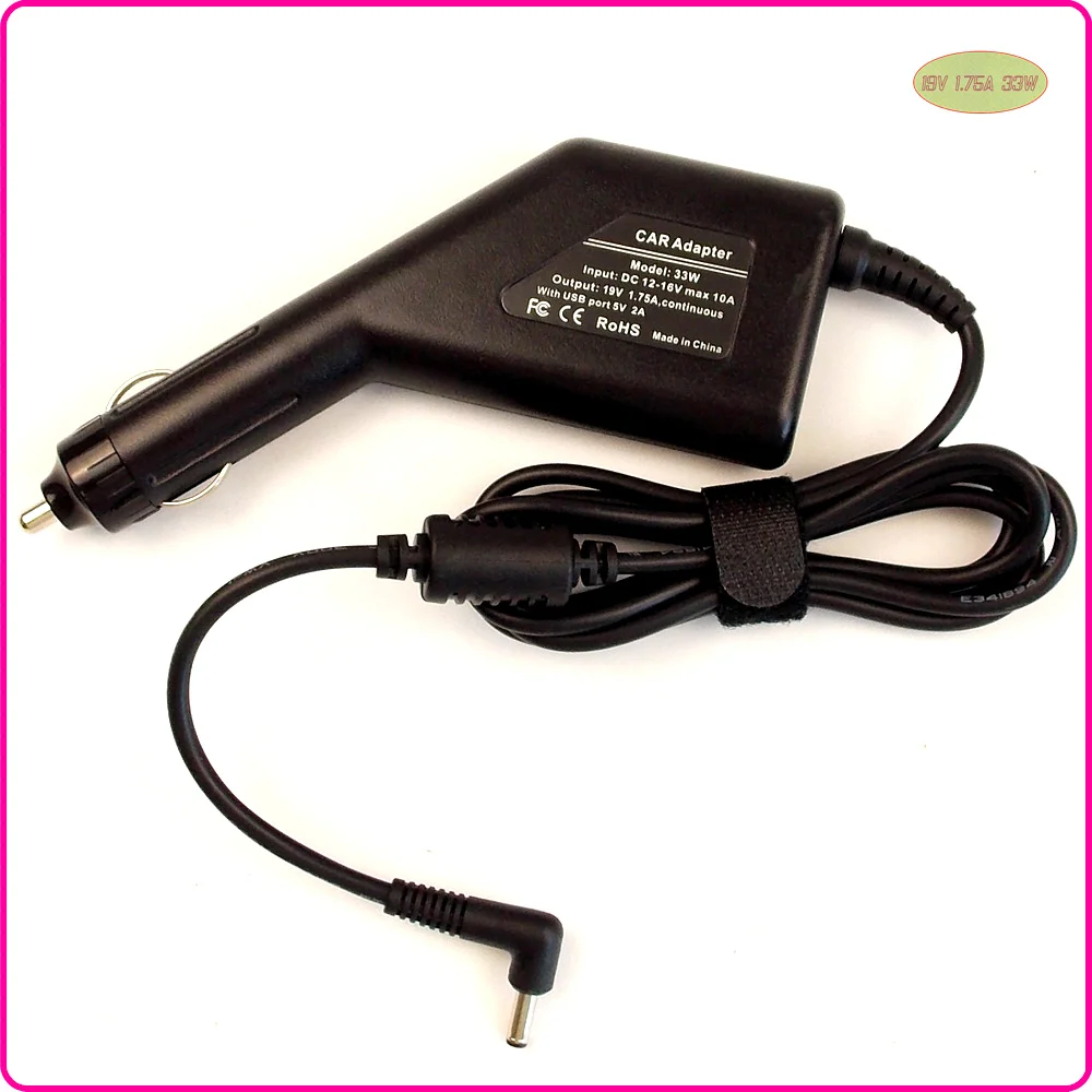 19V 1.75A DC Laptop Car Charger with USB Port for ASUS VivoBook X202E X202E-DH31T X202E-CT006H X202E-DB21T | Компьютеры и офис