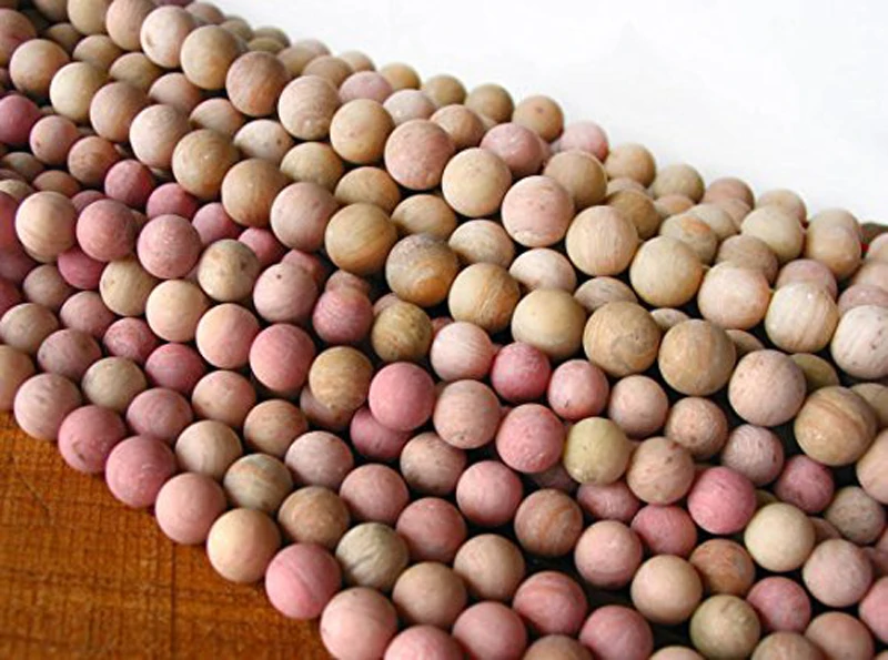 

4-12mm Round Natural Stone Beads Matte Frosted Rhodochrosite Loose Beads For Bracelet Necklace Earrings Jewelry Making Crafts