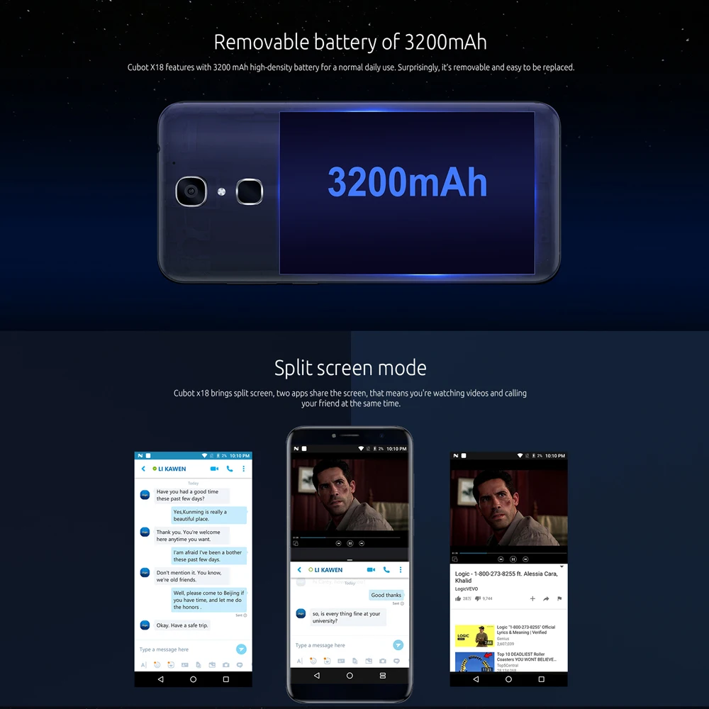 Cubot X18 смартфон с 5 7 дюймовым дисплеем четырёхъядерным процессором MT6737 ОЗУ 3 ГБ ПЗУ