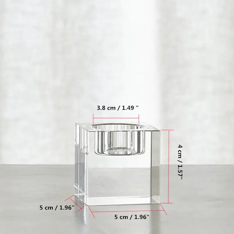 Кристальная квадратная подставка для свечей XINTOU прозрачная домашнего декора