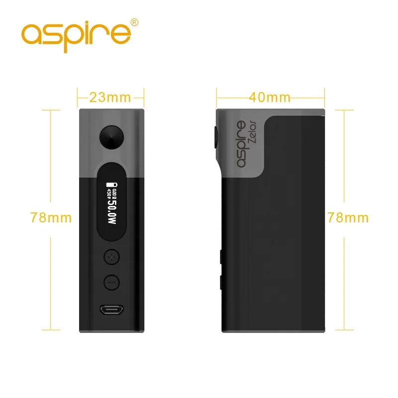 Aspire Zelos 50 Вт коробка мод TC батарея Vape мод 2000 мАч встроенный Lipo аккумулятор VV VW TC вейпер режим электронная сигарета