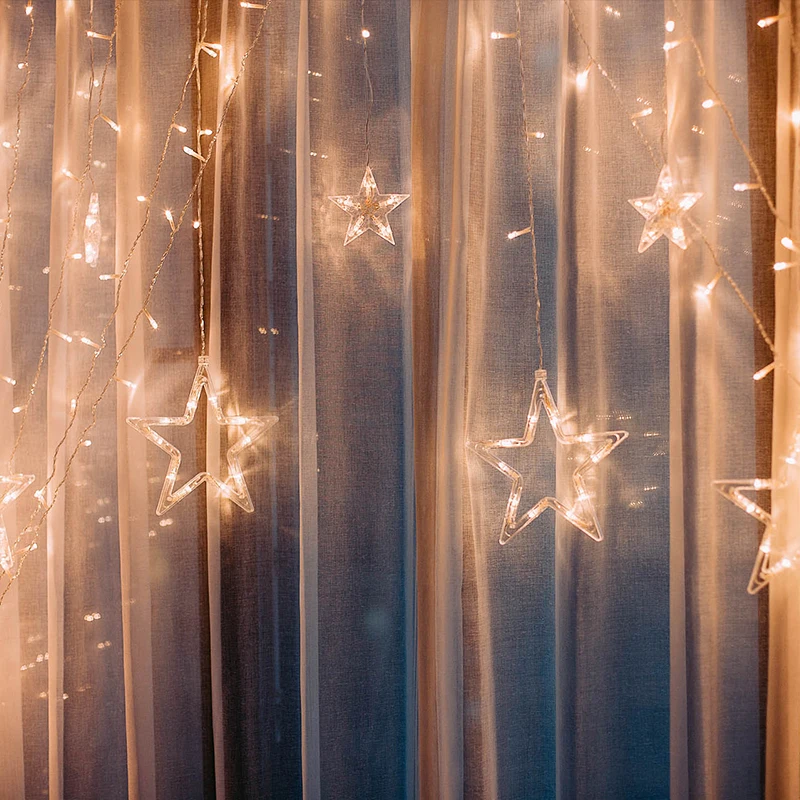 Ropio 2.4м 138 светодиодов праздничное освещение 220V феерическая звезда светодиодная завеса световая лента 8 режимов гирлянда свадебных садовых вечеринок декор.