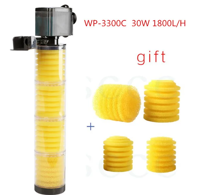 WP-3300C Аквариумный фильтр бесшумный три в одном встроенный фильтр для фильтрации аквариума/фильтр для аквариума/Многофункциональный погружной фильтр - Цвет: WP-3300C