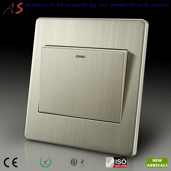electrical accessories wall mounted brushed stainless steel single gang 1 way ultra-thin switch | Обустройство дома